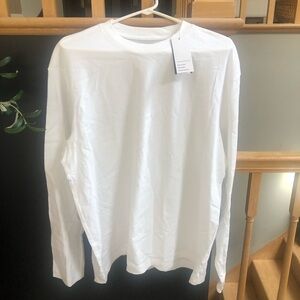 NWT unisex white long sleeve tee